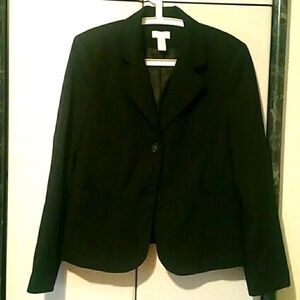 Ladies Striped Business Suit Jacket, Black sz 14